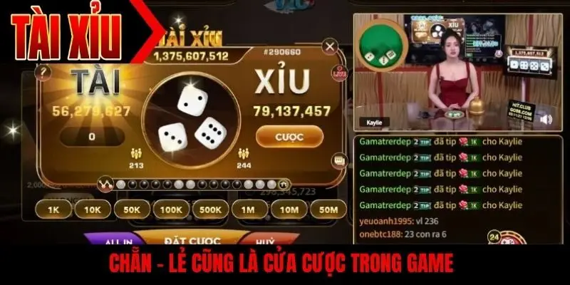 Chẵn - Lẻ cũng là cửa cược trong game